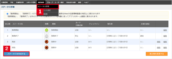 勤務前ステータス作成１